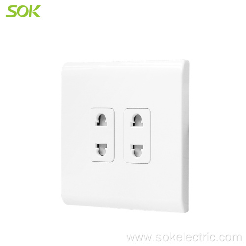 Electrical sockets 2Gang 2Pin Socket Outlets White